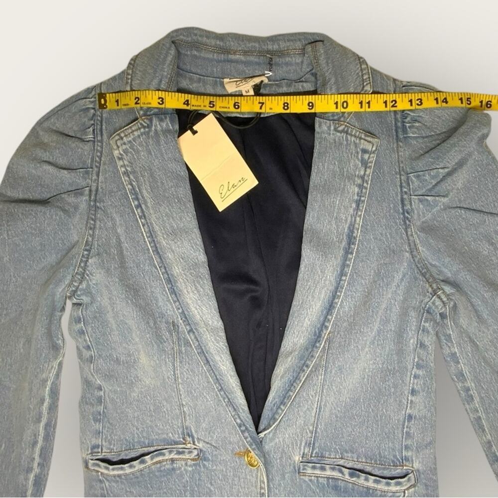 NWT | Elan | Puff Sleeve Denim Jacket | Blue | Medium - Picture 9 of 13